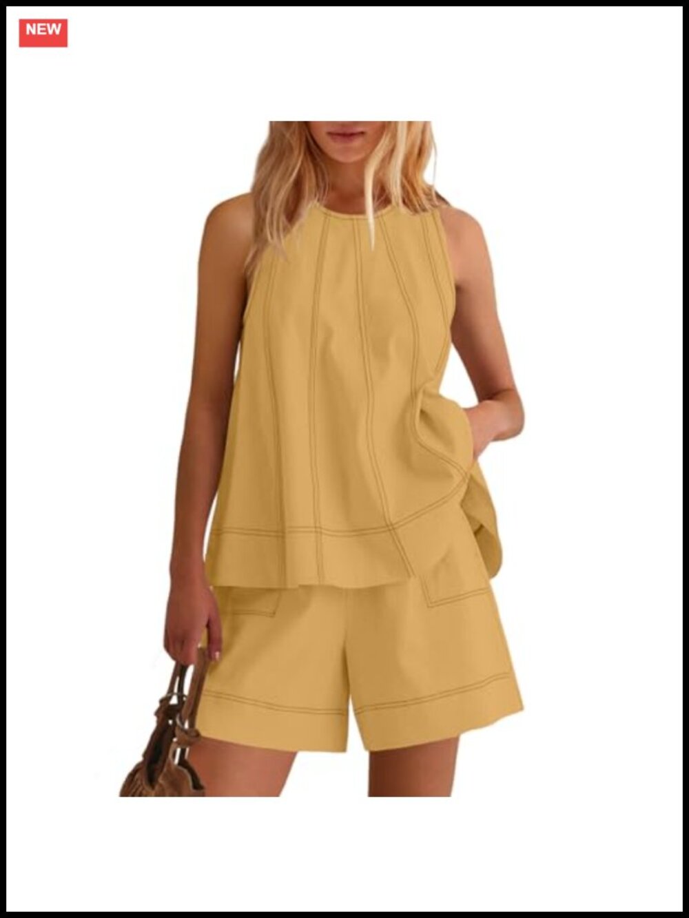 Women's Sleeveless Tank & Short Matching Set Summer Casual 2 Piece Lounge